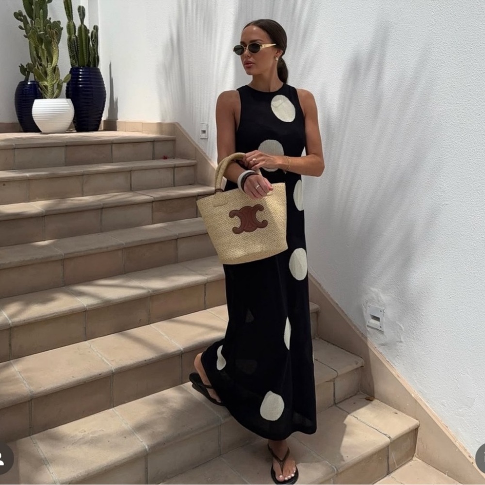 Zara DOTTED KNIT MAXI DRESS_2